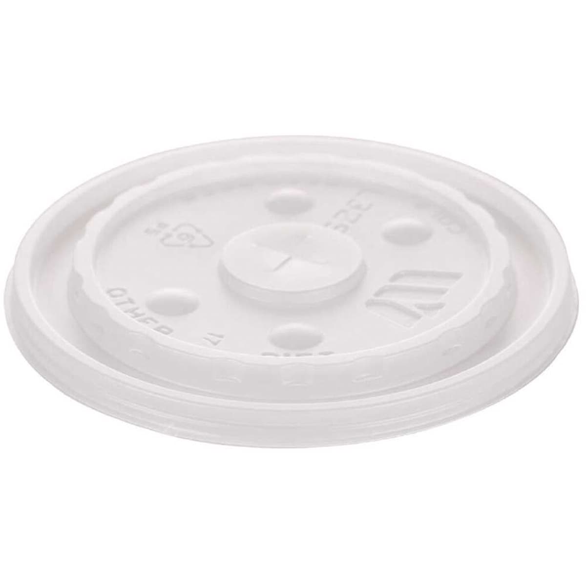 Lid Flat Plastic Translucent For 32 OZ Cup With Hole Identification 1000/Case