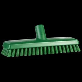 Deck Brush 10.6X3X3.7 IN PP PBT Stainless Steel Green Extra Stiff Bristles Euro Threaded Waterfed 10/Case