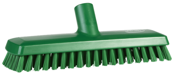 Deck Brush 10.6X3X3.7 IN PP PBT Stainless Steel Green Extra Stiff Bristles Euro Threaded Waterfed 10/Case