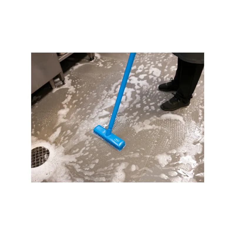 Deck Brush 10.6X3X3.7 IN PP PBT Stainless Steel Green Extra Stiff Bristles Euro Threaded Waterfed 10/Case