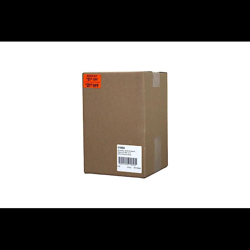 Bonus Buy $2.00 Off Coupon Savings Label 2X3 IN Black Fluorescent Red Tear Off 250 Count/Roll 20 Rolls/Case