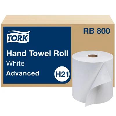 Tork Roll Paper Towel H21 7.875IN X800FT 1PLY White Hard Roll Embossed Advanced Refill 6 Rolls/Case