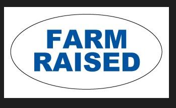 Farm Raised Label 1X2 IN Oval 1000/Roll