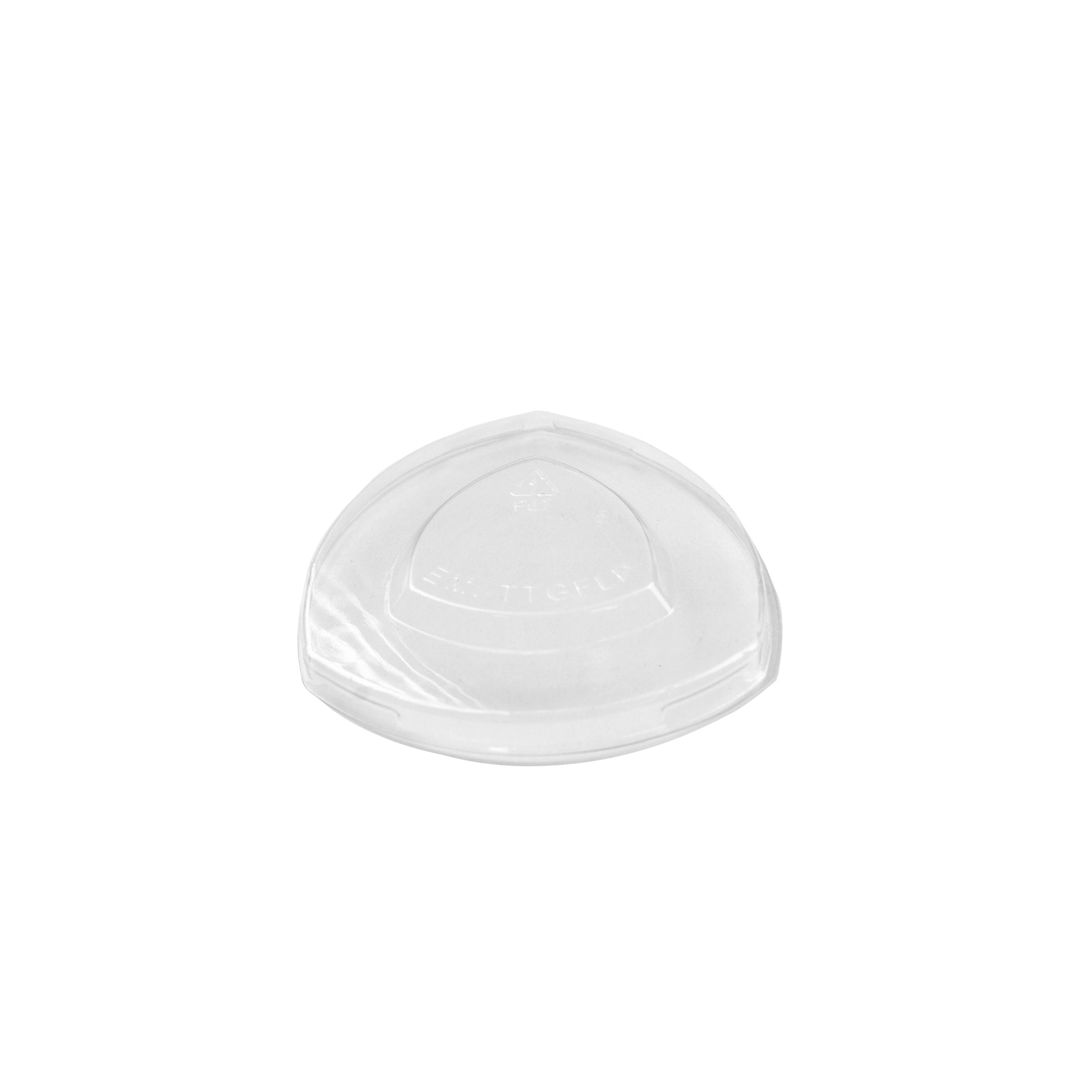 Triangles Lid Flat PET Clear For 10-12-14 OZ Cup No Hole 384/Case