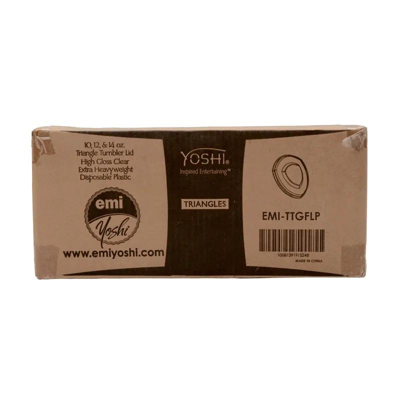 Triangles Lid Flat PET Clear For 10-12-14 OZ Cup No Hole 384/Case