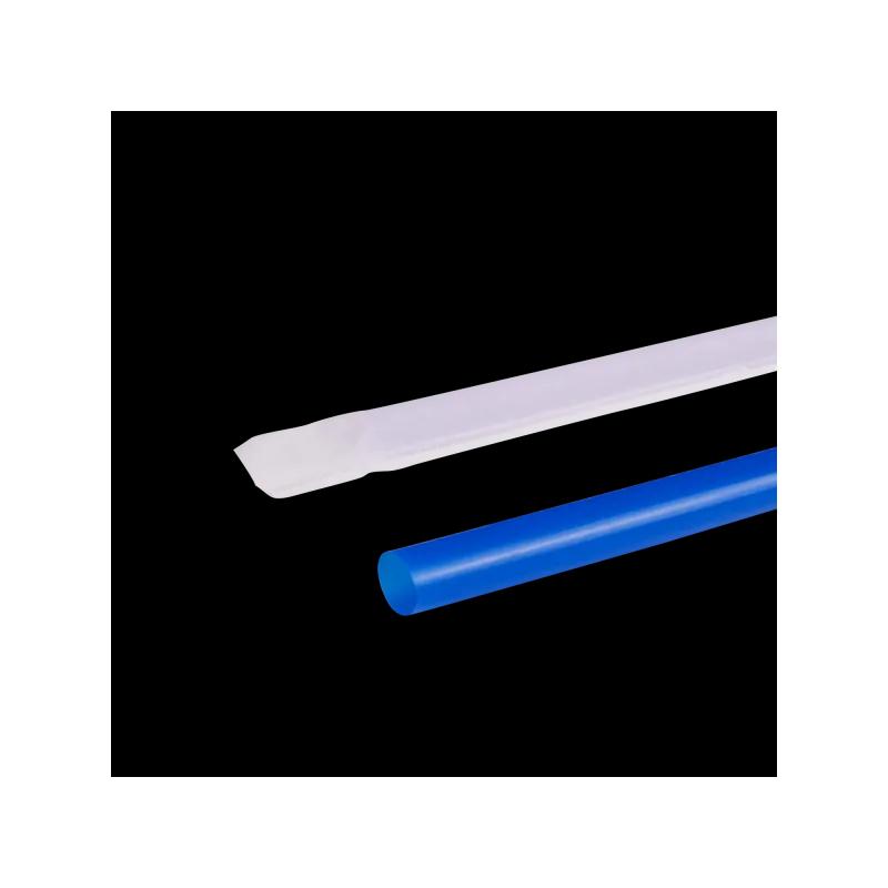 Giant Straw 0.314X9 IN Plastic Blue Paper Wrapped 1200/Case