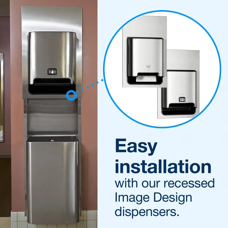 Tork Trash Receptacle H1 Metal Stainless Recessed Frame 1/Each