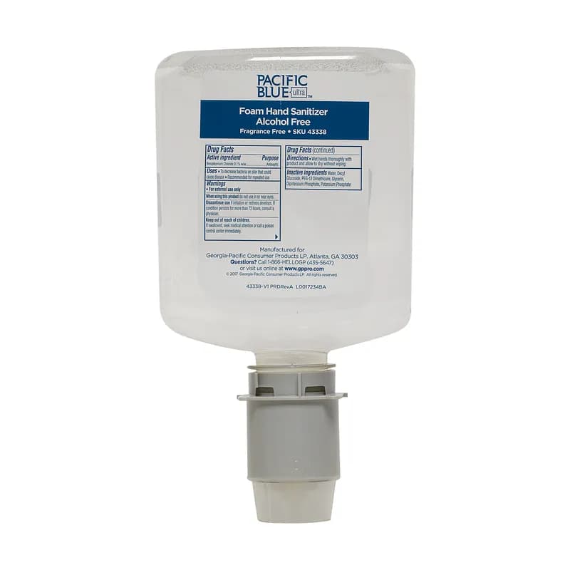 Pacific Blue Ultra™ Hand Sanitizer 1000 mL Fragrance Free Clear Alcohol Free Refill 4800/Case