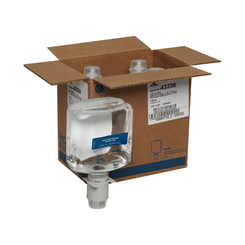 Pacific Blue Ultra™ Hand Sanitizer 1000 mL Fragrance Free Clear Alcohol Free Refill 4800/Case