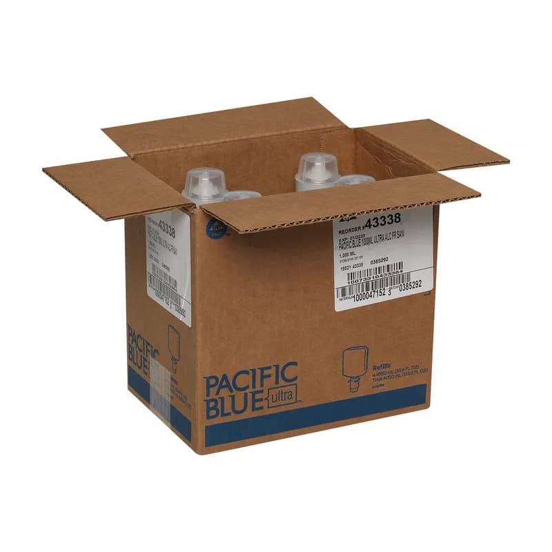 Pacific Blue Ultra™ Hand Sanitizer 1000 mL Fragrance Free Clear Alcohol Free Refill 4800/Case