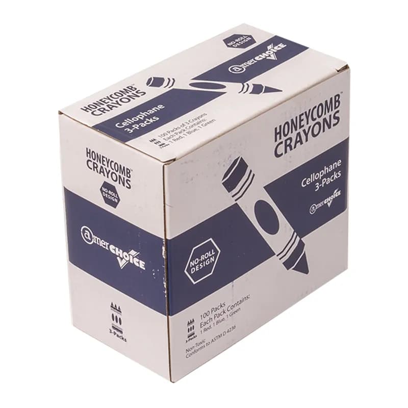 Crayon Red Blue Green Yellow Purple Brown 300 Count/Pack 10 Packs/Case 3000 Count/Case