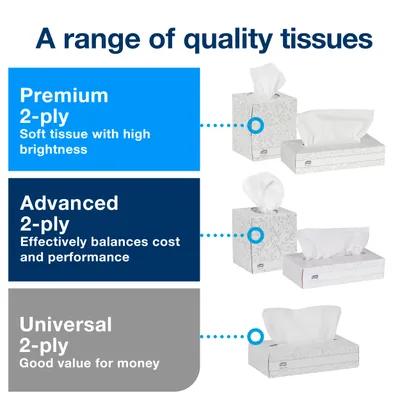 Facial Tissue F1 8.2X7.875 IN 2PLY White Single Fold Flat Box 100 Sheets/Pack 30 Packs/Case 3000 Sheets/Case