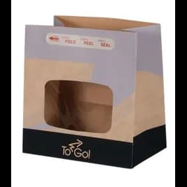 Bagcraft® Take-Out Bag 8.25X5.25X8.75 IN Paper ToGo! With Tac Seal Closure With Window Vented 250/Case