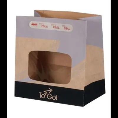 Bagcraft® Take-Out Bag 8.25X5.25X8.75 IN Paper ToGo! With Tac Seal Closure With Window Vented 250/Case