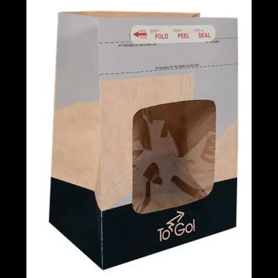 Bagcraft® EcoCraft ToGo!® Take-Out Bag 8.25X5.25X10.75 IN Paper With Tac Seal Closure With Window Vented 250/Case