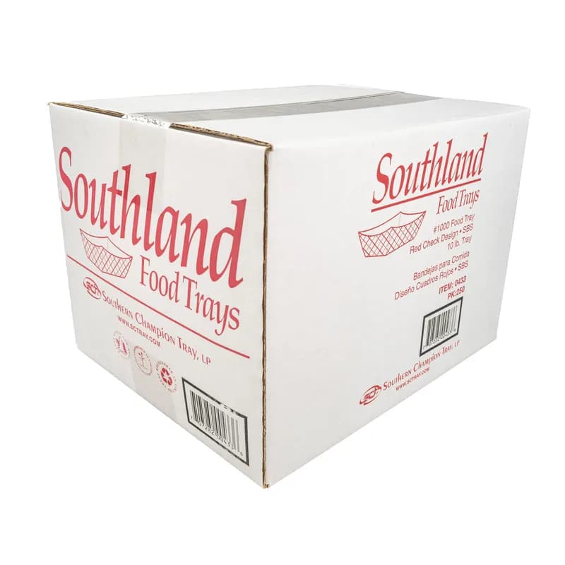 Food Tray 10 LB Paper White Red 250/Case