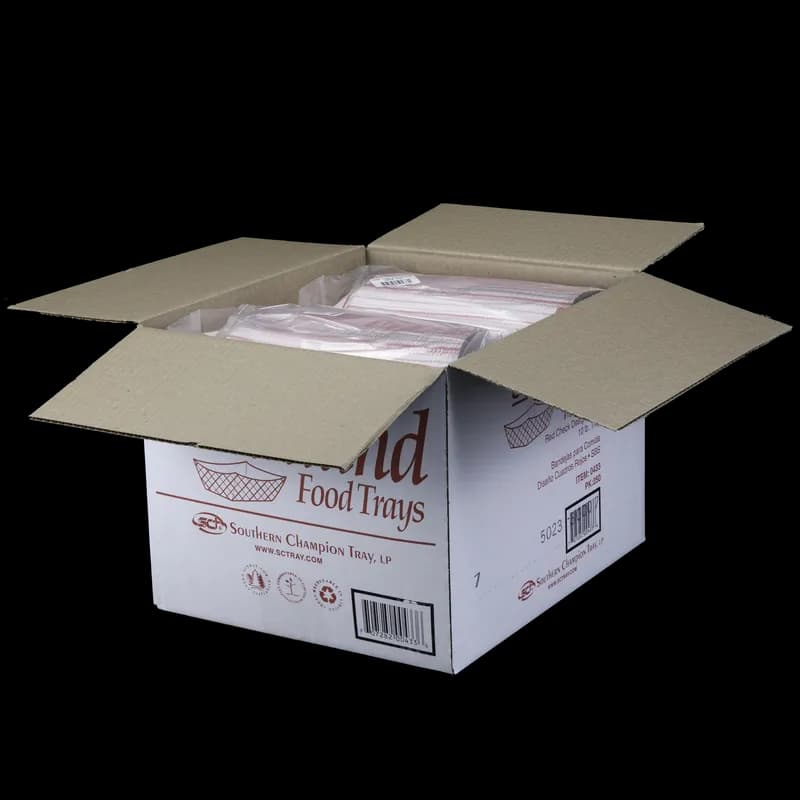 Food Tray 10 LB Paper White Red 250/Case