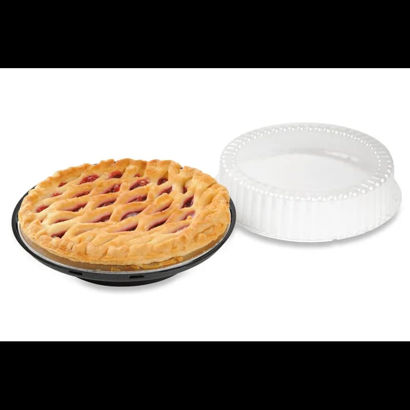 Pie Container & Lid Combo With High Dome Lid 9 IN PS Clear Black 160/Case