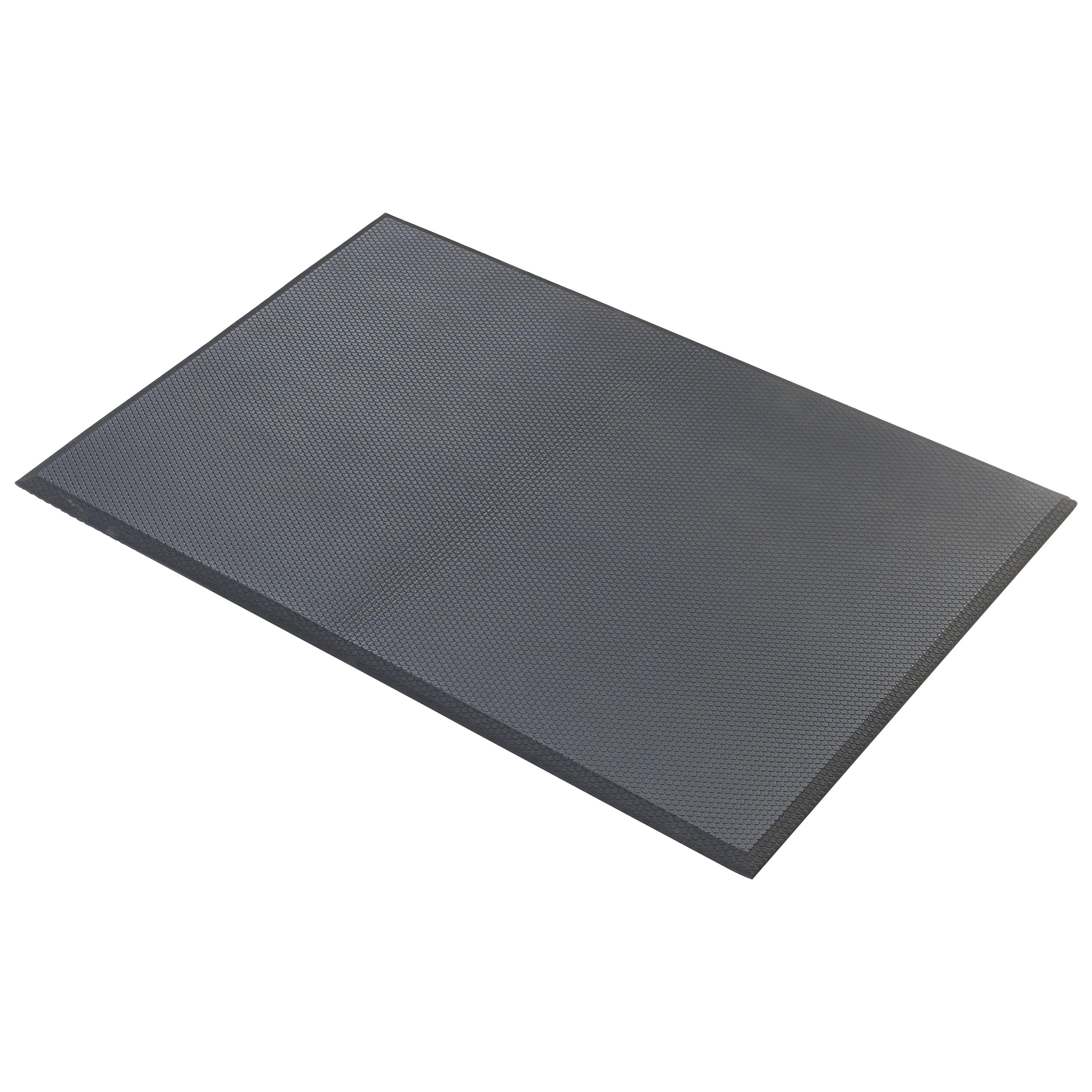 Anti-Fatigue Floor Mat 36X24 IN Black Closed-Cell Foam With Vinyl Foam Backing Beveled Edging Waterproof 1/Each