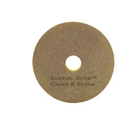 Scotch-Brite™ Clean & Shine Cleaning Pad 15X1 IN Brown Non-Woven Polyester Fiber 150-400 RPM Center Hole 5/Case