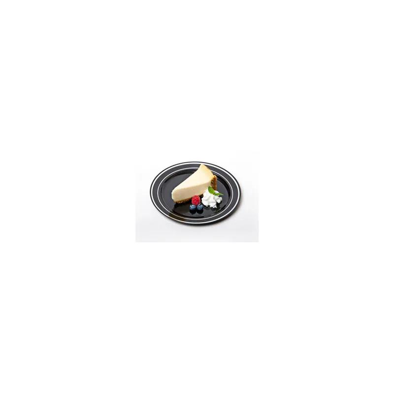 GlimmerWare Plate 6 IN Black Silver 120/Case