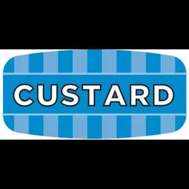 Custard Label 0.625X1.25 IN Blue Oval 500/Roll