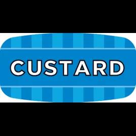 Custard Bakery Flavor Label 0.625X1.25 IN Blue Oval 4 Color Process UV 1000 Count/Roll 50 Rolls/Case 50000 Count/Case