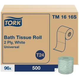 Tork Toilet Paper & Tissue Roll T24 3.5X3.96 IN 145.83 FT 2PLY White Standard Universal Embossed 500 Sheets/Roll 96 Rolls/Case