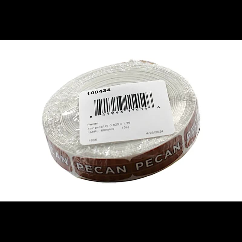 Pecan Bakery Flavor Label 0.625X1.25 IN 4 Color Process UV 1000 Count/Roll 50 Rolls/Case 50000 Count/Case