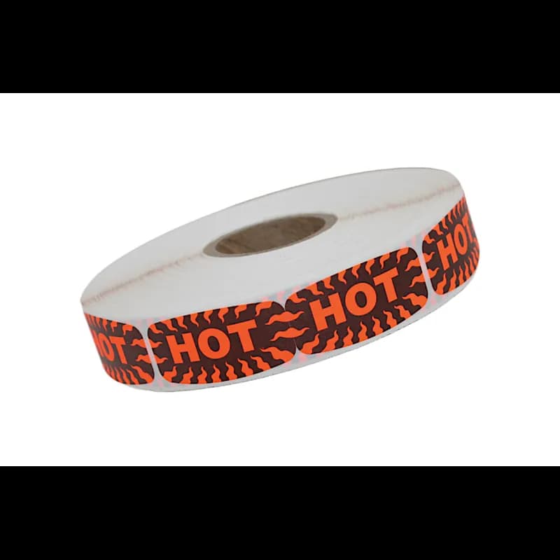 Hot Label Black Fluorescent Red Short Oval Dayglo 1000 Count/Roll 50 Rolls/Case 50000 Count/Case