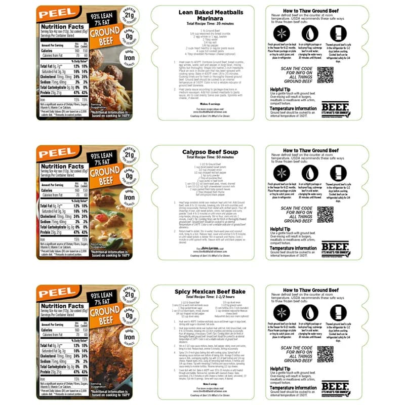 Ground Beef 93/7 Easy Fresh Cooking Label 1000/Roll