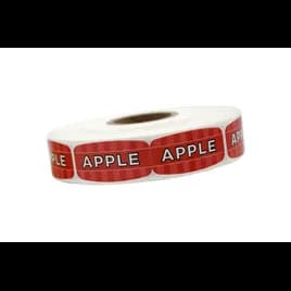 Apple Bakery Flavor Label 0.625X1.25 IN Red Oval 4 Color Process UV 1000 Count/Roll 50 Rolls/Case 50000 Count/Case