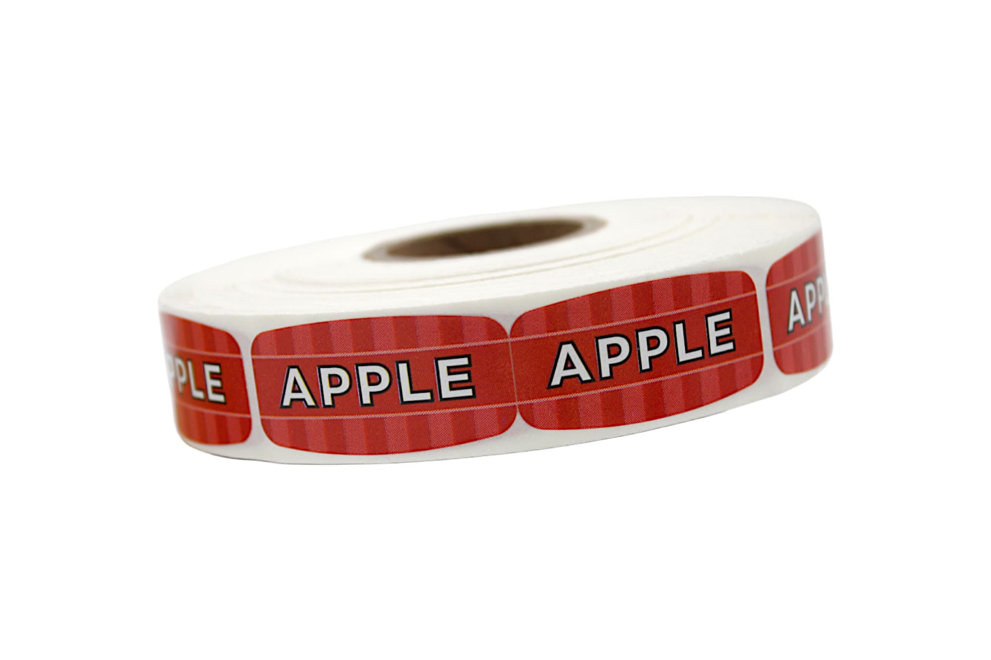 Apple Bakery Flavor Label 0.625X1.25 IN Red Oval 4 Color Process UV 1000 Count/Roll 50 Rolls/Case 50000 Count/Case