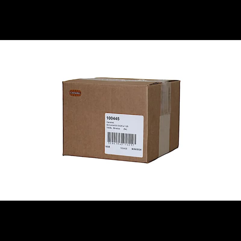 Caramel Bakery Flavor Label 0.625X1.25 IN 4 Color Process UV 1000 Count/Roll 50 Rolls/Case 50000 Count/Case