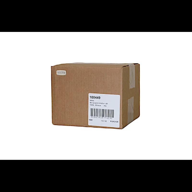 White Bakery Flavor Label 0.625X1.25 IN 4 Color Process UV 1000 Count/Roll 50 Rolls/Case 50000 Count/Case