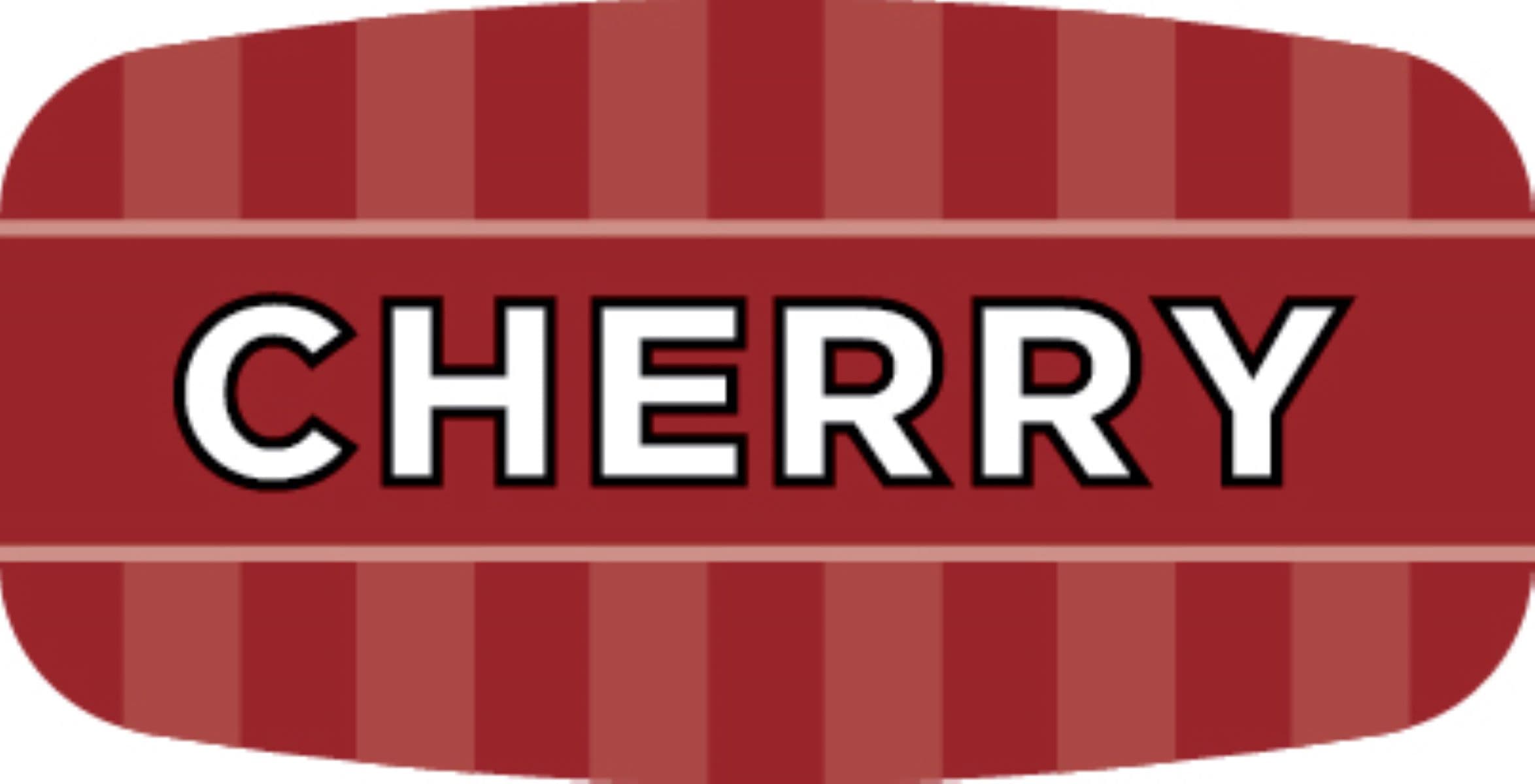 Cherry Bakery Flavor Label 0.625X1.25 IN Red Oval 4 Color Process UV 1000 Count/Roll 50 Rolls/Case 50000 Count/Case