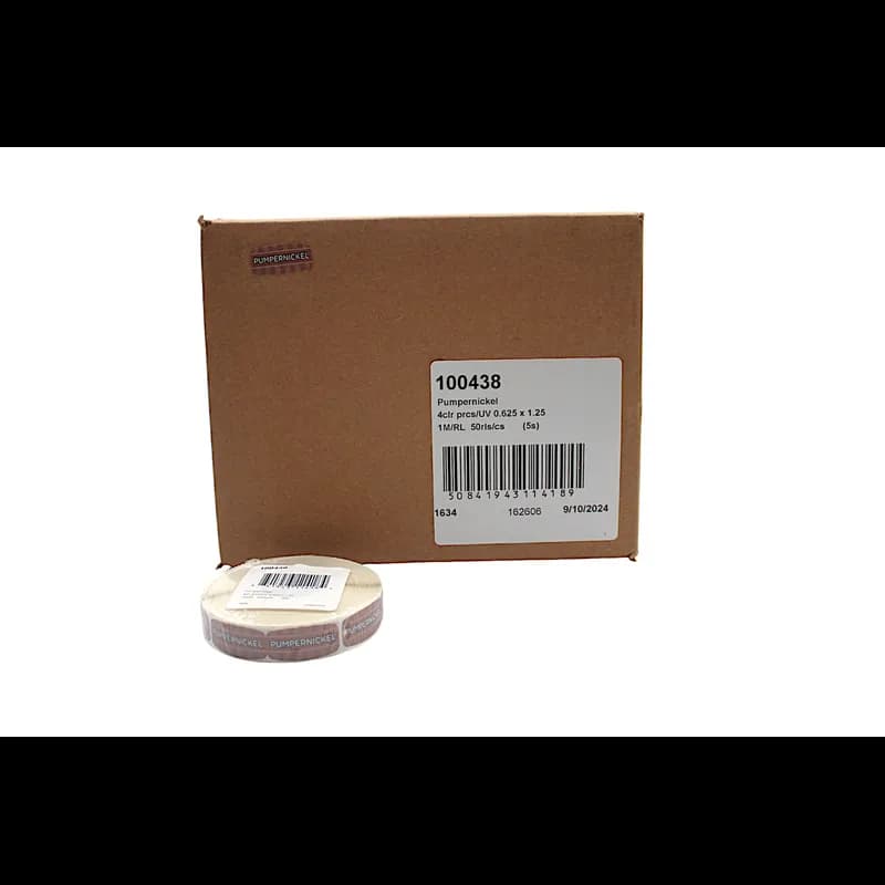 Pumpernickel Bakery Flavor Label 0.625X1.25 IN 4 Color Process UV 1000 Count/Roll 50 Rolls/Case 50000 Count/Case