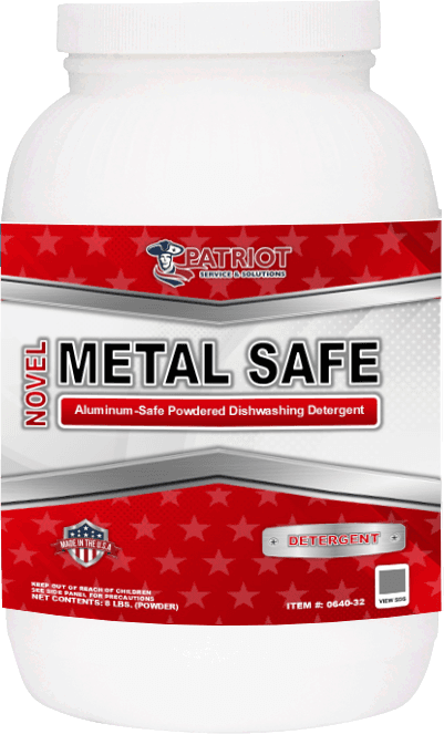 Patriot Novel Dishmachine Detergent 8 LB Powder Metal Safe 4/Case