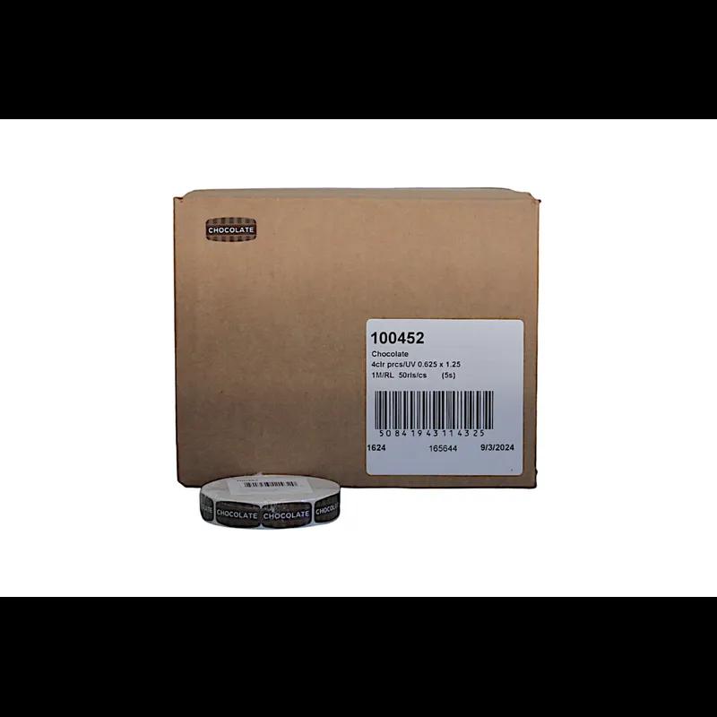 Chocolate Label 0.625X1.25 IN Brown Oval 1000/Roll