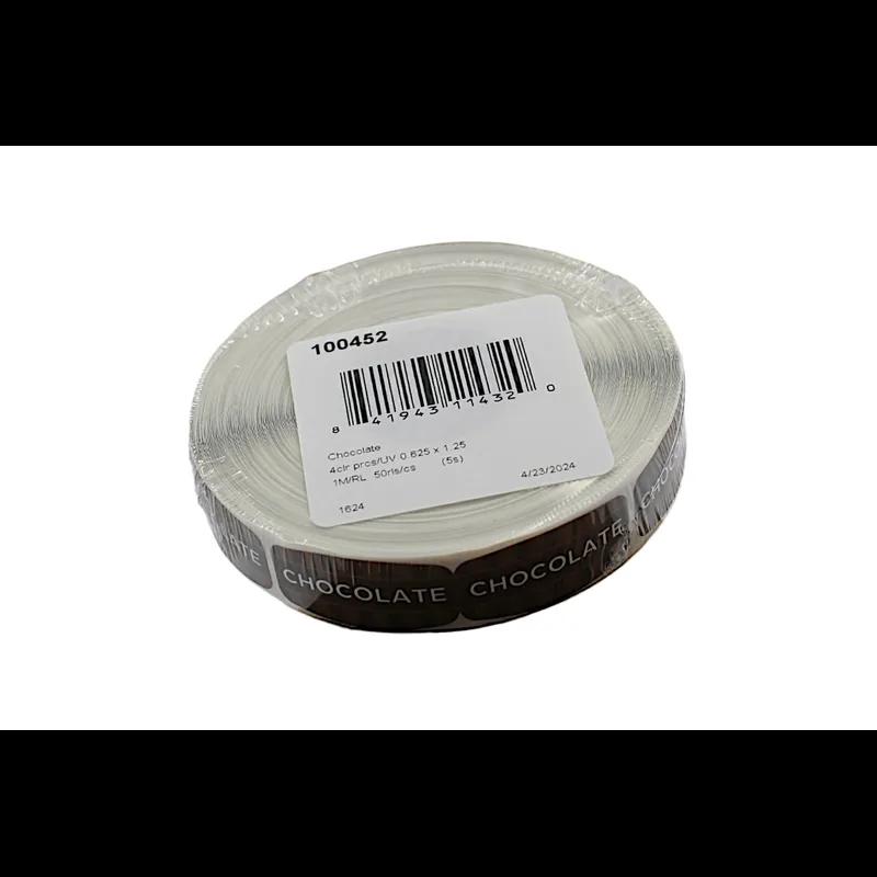 Chocolate Label 0.625X1.25 IN Brown Oval 1000/Roll