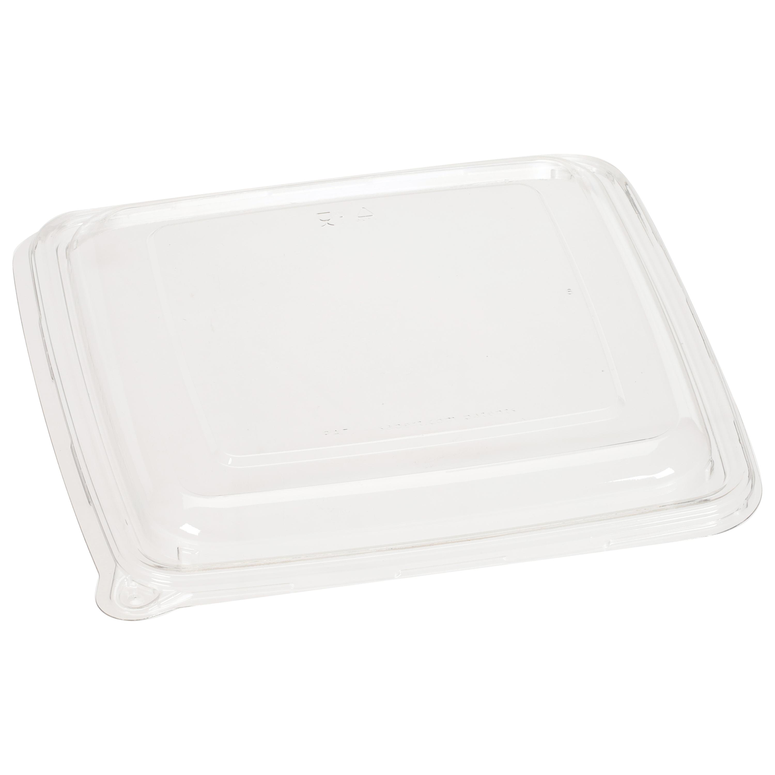 Lid Flat 9X9X1.04 IN PET Clear Square For Bowl 300/Case