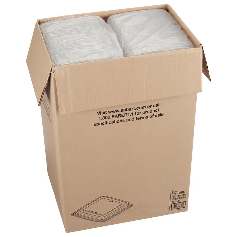 Lid Flat 9X9X1.04 IN PET Clear Square For Bowl 300/Case