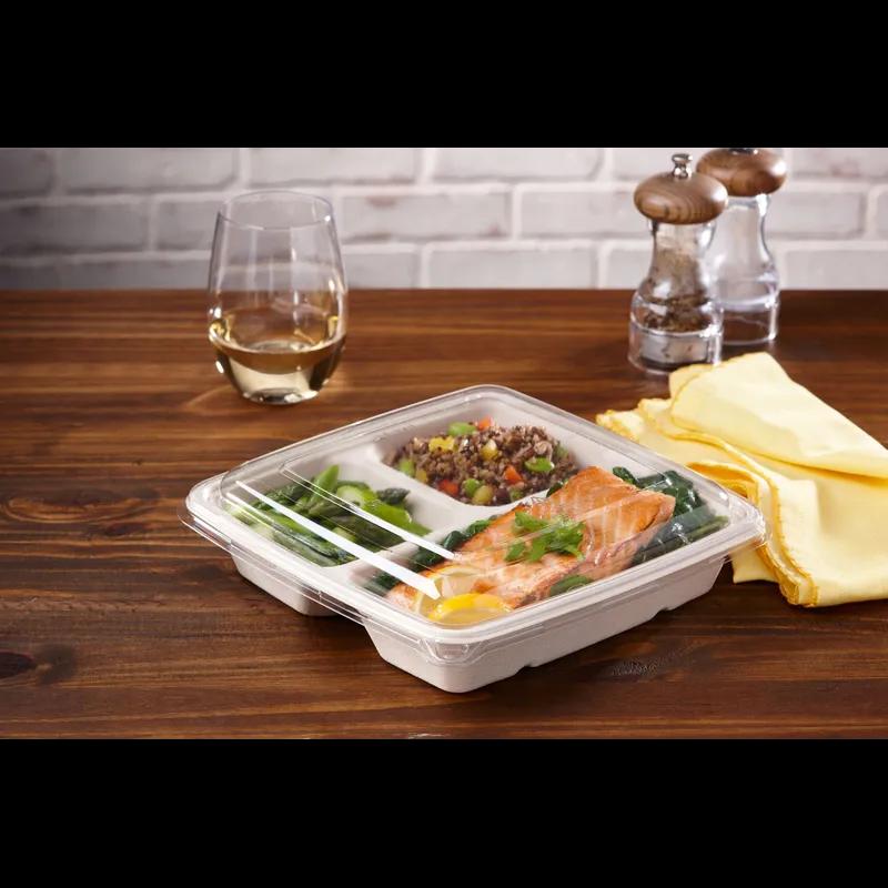 Lid Flat 9X9X1.04 IN PET Clear Square For Bowl 300/Case