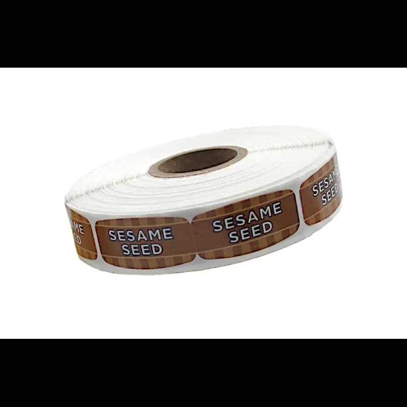 Sesame Seed Bakery Flavor Label 0.625X1.25 IN 4 Color Process UV 1000 Count/Roll 50 Rolls/Case 50000 Count/Case