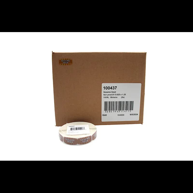 Sesame Seed Bakery Flavor Label 0.625X1.25 IN 4 Color Process UV 1000 Count/Roll 50 Rolls/Case 50000 Count/Case