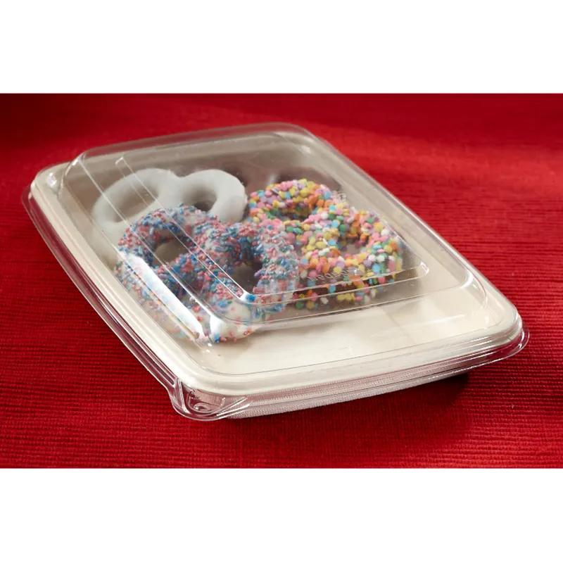 Lid Flat 9.25X6.75X1 IN PET Clear Rectangle For Container 300/Case