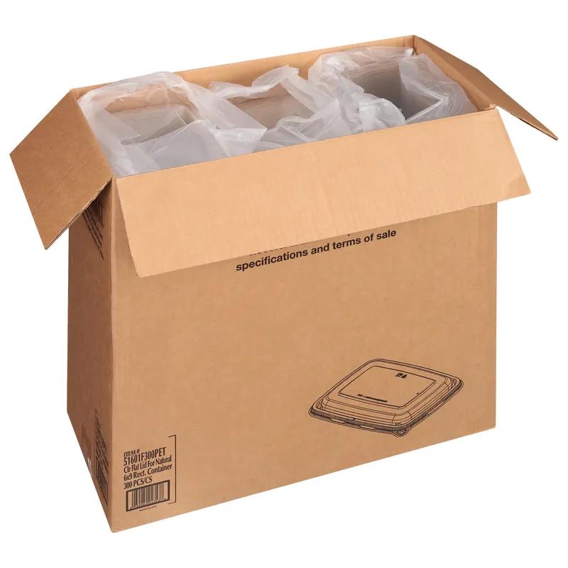 Lid Flat 9.25X6.75X1 IN PET Clear Rectangle For Container 300/Case