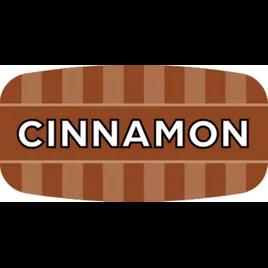 Cinnamon Bakery Flavor Label 0.625X1.25 IN Brown Oval 4 Color Process UV 1000 Count/Roll 50 Rolls/Case 50000 Count/Case