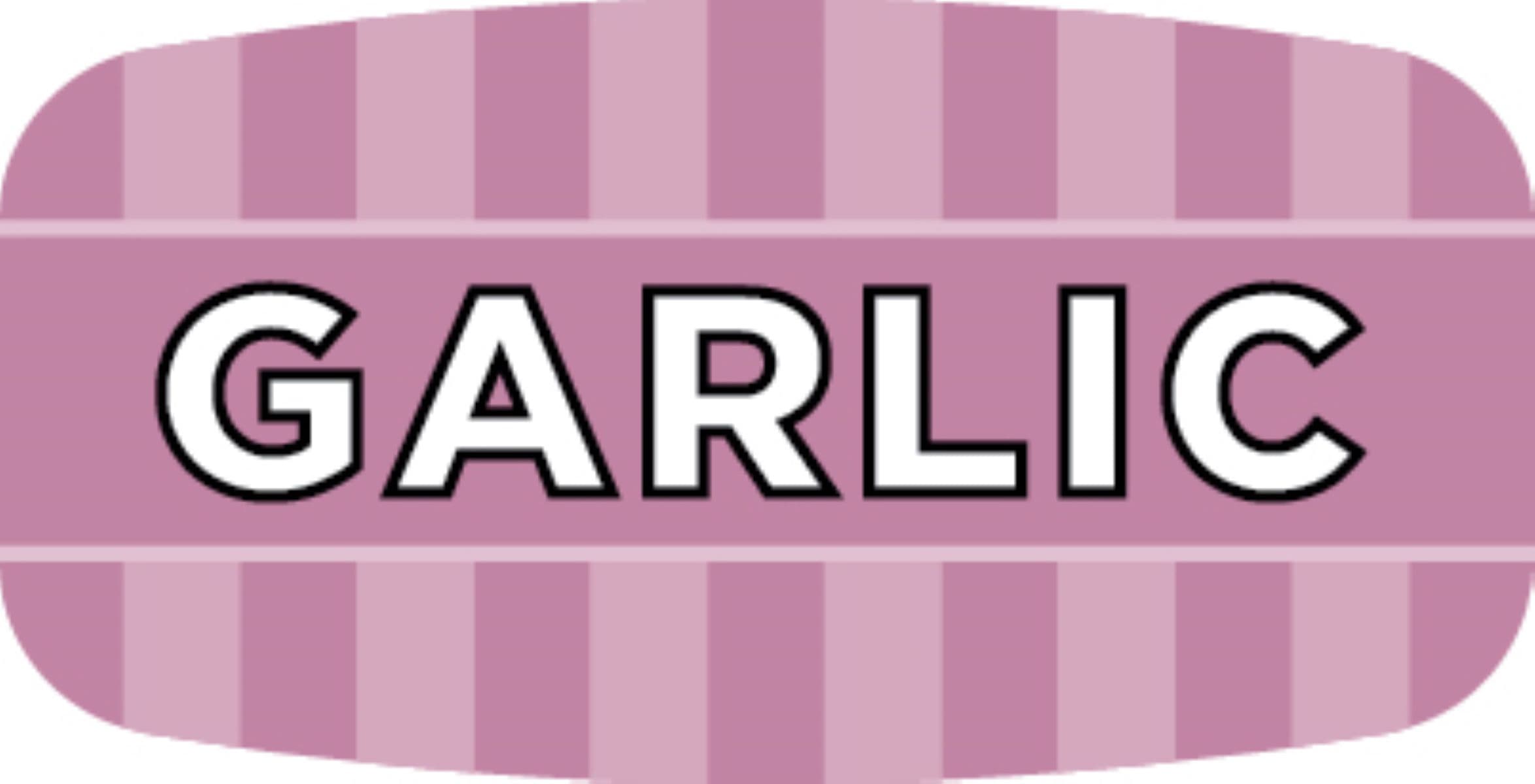 Garlic Bakery Flavor Label 0.625X1.25 IN 4 Color Process UV 1000 Count/Roll 50 Rolls/Case 50000 Count/Case