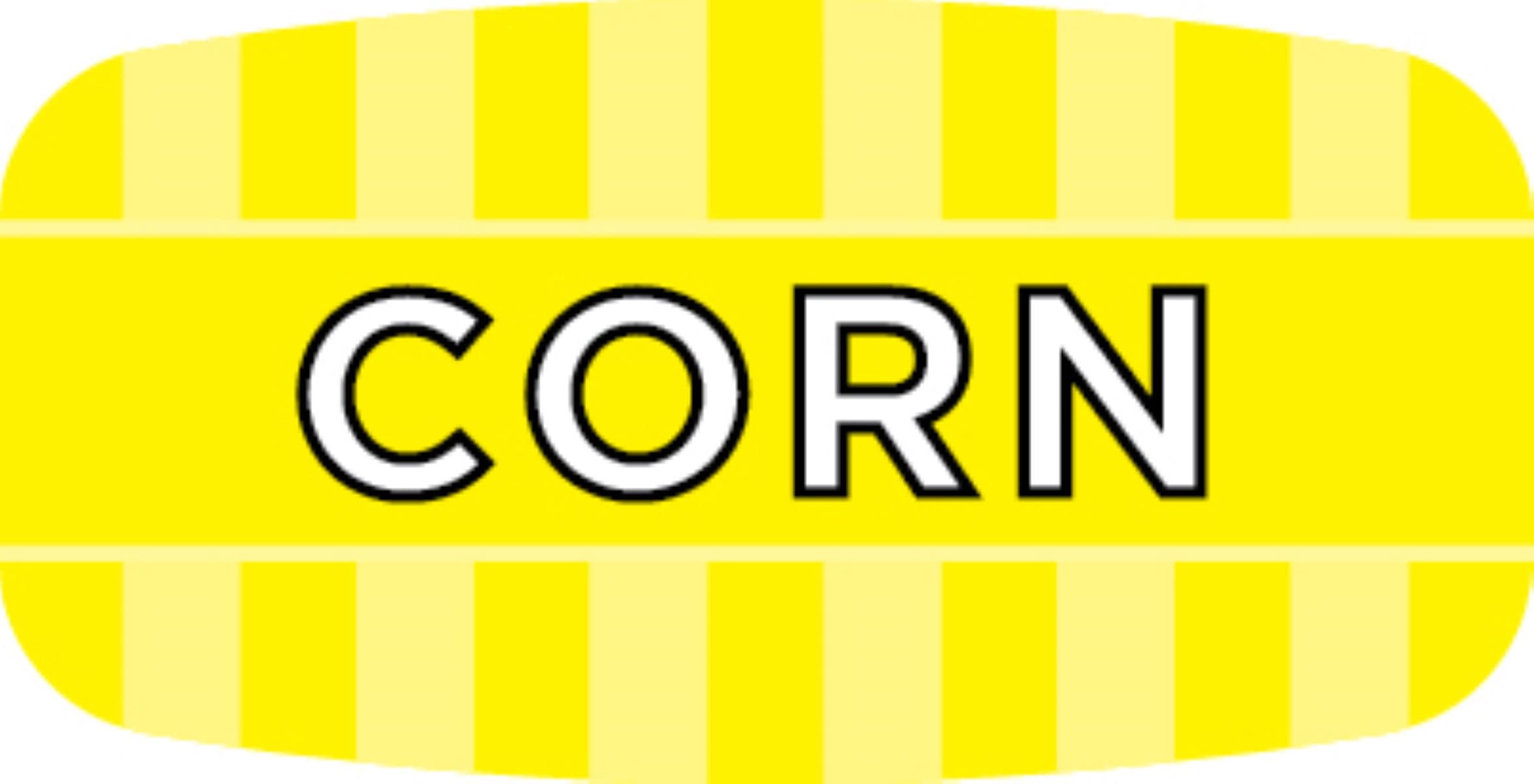 Corn Bakery Flavor Label 0.625X1.25 IN Yellow Oval 4 Color Process UV 1000 Count/Roll 50 Rolls/Case 50000 Count/Case